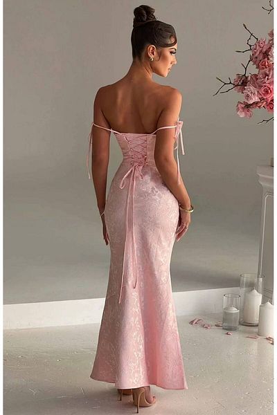 TAYT VEGAS Long Satin Strap Dress