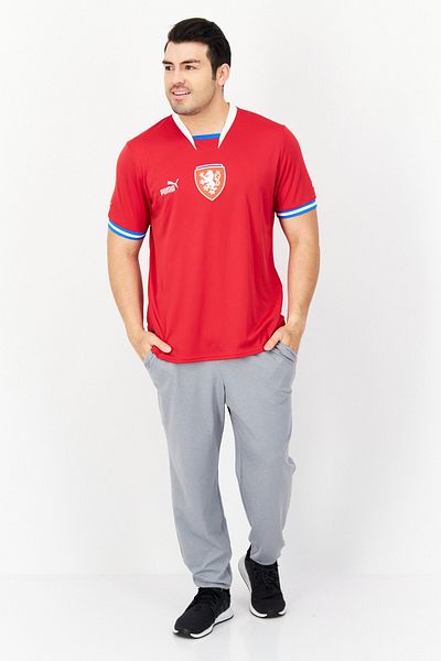 Puma Červené pánské sportovní oblečení - Fit fotbalová uniforma s krátkým rukávem