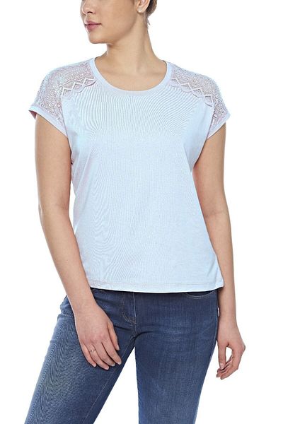 FSM1453 Tricou din bumbac modal, fără mâneci, cu decolteu rotund, cu volan -2408