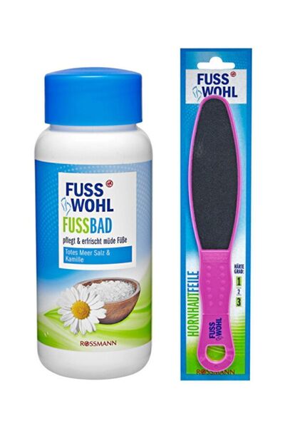 Fusswohl Ayak Banyosu Tuzu Ölü Deniz Tuzu-Papatya 450 gr + Ayak Törpüsü 1 Adet
