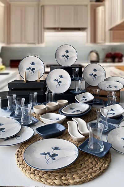 Keramika Ege Blue Magic Kahvaltı Takımı 12 Kişilik 49 Parça