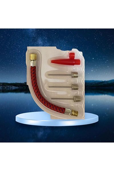 Gök Sports 5 Piece Inflatable Mattress - Bicycle Inflator, Tire Pump Tip Set, Multi-purpose