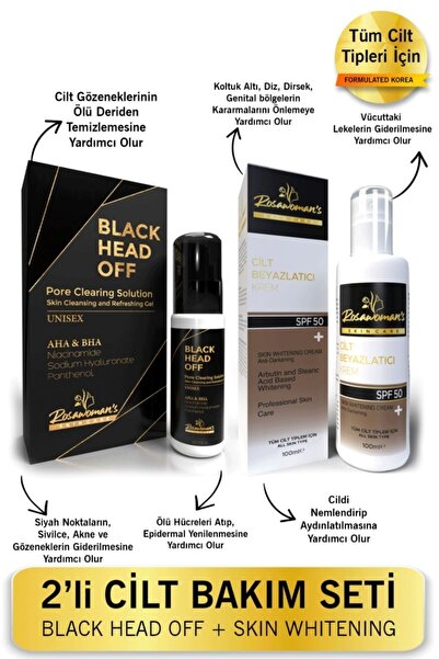 Rosawomans Black Head Off & Beyazlatıcı Krem 2'li Set