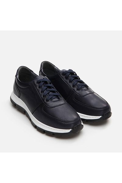 Hotiç Pantofi casual pentru bărbați din piele naturală bleumarin
