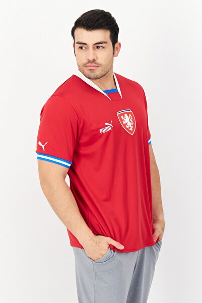 Puma Pánské sportovní oblečení Fotbalový dres s krátkým rukávem, červený