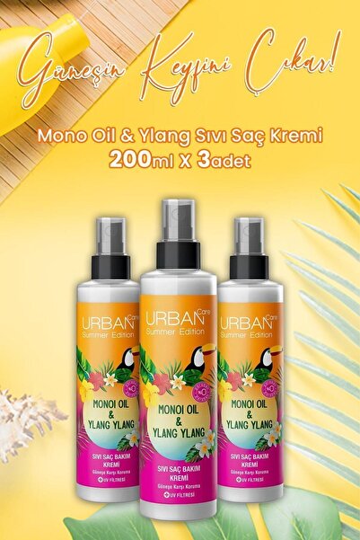 Urban Care Monoi Oil & Ylang Sıvı Saç Kremi 200 ml X 3 Adet