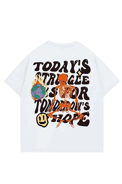 Mad&Calf Μπλουζάκι Unisex Today's Struggle με στάμπα Oversize