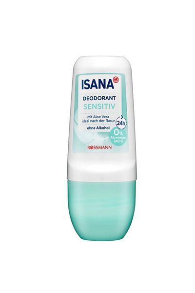 ISANA Milk and Honey Scented Dry Skin Shower Cream - Gel 300ml + Roll On Aloe Vera 50ml