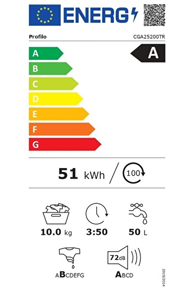 Profilo Cga25200tr A Enerji Sınıfı 10 kg 1200 Devir Çamaşır Makinesi CGA25200TR