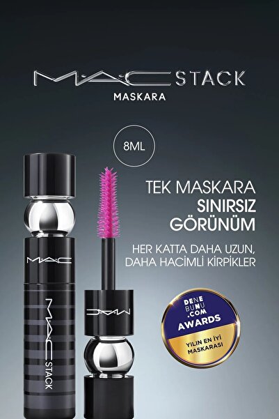 M.A.C Macstack Maskara 8 ml ( Topaklanma ve Dökülme Yapmaz )