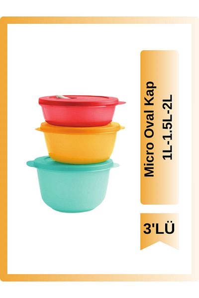 Tupperware Micro Oval Cap Set of 3