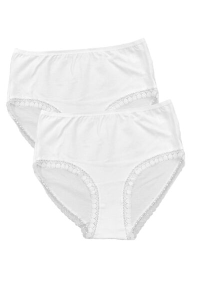 FSM1453 Жіночі бавовняні трусики з середньою високою талією, мереживом і еластичною стрічкою, 3 шт. -3039