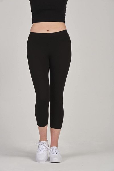 FSM1453 Black Lycra Cotton Capri Length Women's Tights -4004-4053
