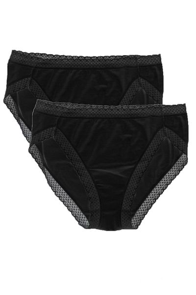 FSM1453 Γυναικεία Modal Normal Waist Bikini Lace Slip Lycra εσώρουχα 2 τεμαχίων -3051