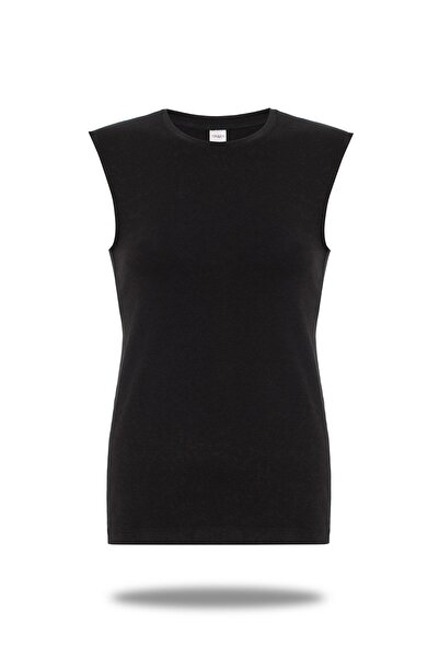 FSM1453 Women's Cotton Crew Neck Sleeveless Lycra Top -2278