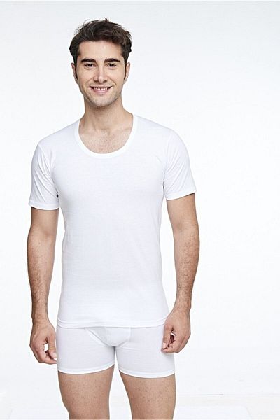 FSM1453 Men's Cotton Crew Neck Short Sleeve Undershirt 6-pack -409-(420)