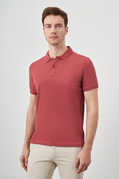 Morven Rose Basic Straight 100% Cotton Slim Fit Slim Fit Short Sleeve Polo Collar Men's T-shirt