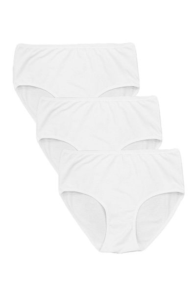 FSM1453 Γυναικεία εσώρουχα βαμβακερά Bato Yükesk Waist Piping Slip Lycra 3 τεμαχίων -3055