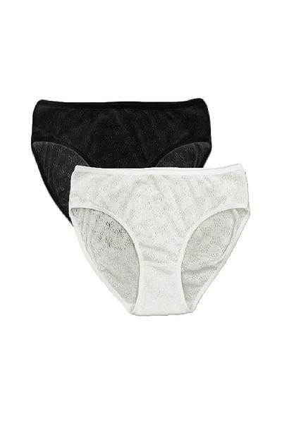 FSM1453 Women's Cotton Ribbed Normal Waist Slip Panties 2-Piece