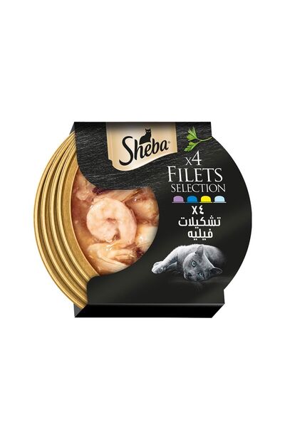 SHEBA مجموعة متنوعة من طعام القطط من فيليه سيليكشن - 60 جرام - عبوة من 4 قطع