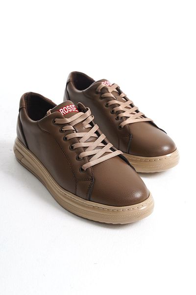 marinarosse Men's Elvis Leather Stitched Brown Casual Shoes