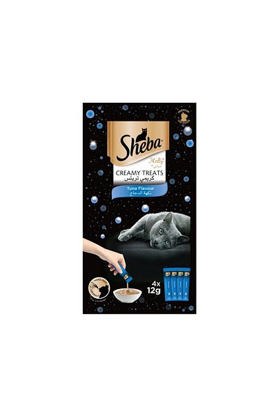 SHEBA Creamy Treat Cat Food Tuna, 48 g Pack of 12