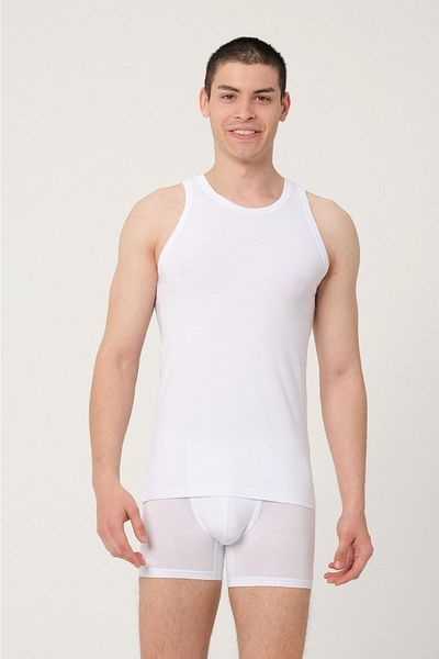 FSM1453 Ανδρικό βαμβακερό γιακά Halter Sportsman Lycra Singlet -1004