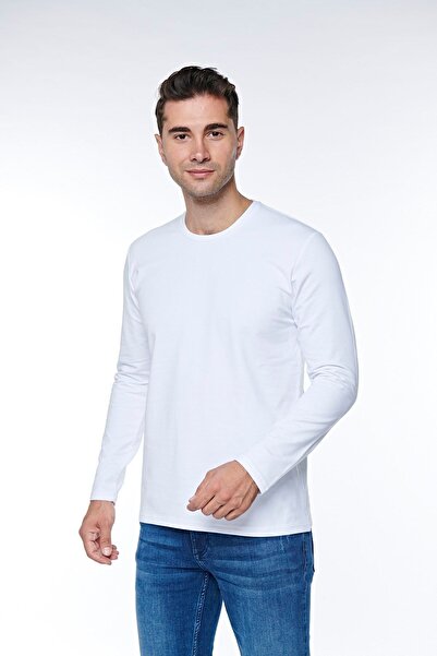 FSM1453 Ανδρικό βαμβακερό μακρυμάνικο φούτερ με δύο κλωστές -1060