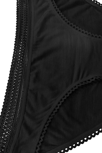 FSM1453 Γυναικεία Modal Normal Waist Bikini Lace Slip Lycra εσώρουχα 2 τεμαχίων -3032