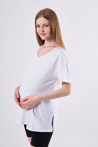 SevdeUgur Tricou Alb De Maternitate - Colectie Femei - Hamile1