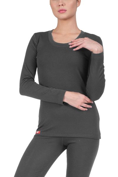 FSM1453 Top de lenjerie termică cu mânecă lungă, cu gât rotund, pentru femei -1905