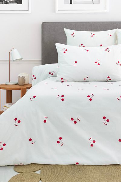 Mercury Double Cherry Pattern Cotton Duvet Cover Set (Without Sheets)