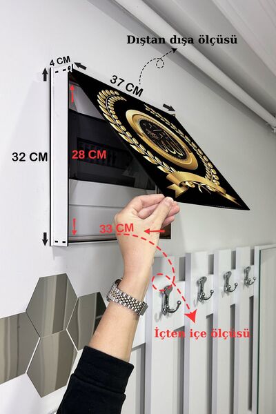 no77decor 37x32 Dini Desenli Ahşap Sigorta Saklama Kutusu