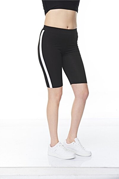 FSM1453 Γυναικείο κοντό σορτς από βαμβακερό ριγέ πλαϊνό πάνω από το γόνατο Αθλητικό κολάν Lycra μεγάλου μεγέθους - 4075