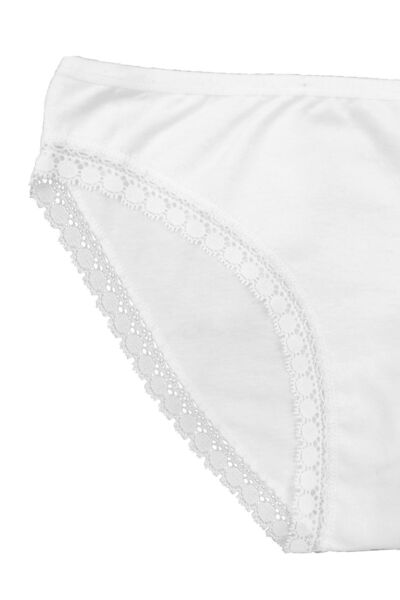 FSM1453 Жіночі бавовняні бікіні з нормальною талією, мереживні трусики з еластаном, 2 шт. - 3038