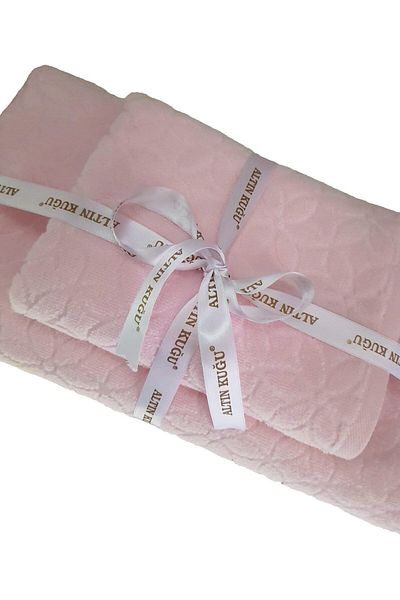 Özdilek Daisy Pink Bath Towel Set - 70x140 cm+50x80 cm