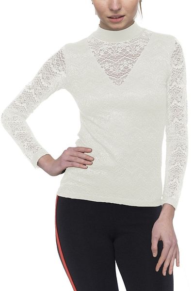 FSM1453 Women's Modal Long Sleeve Lace Lycra Top -2212