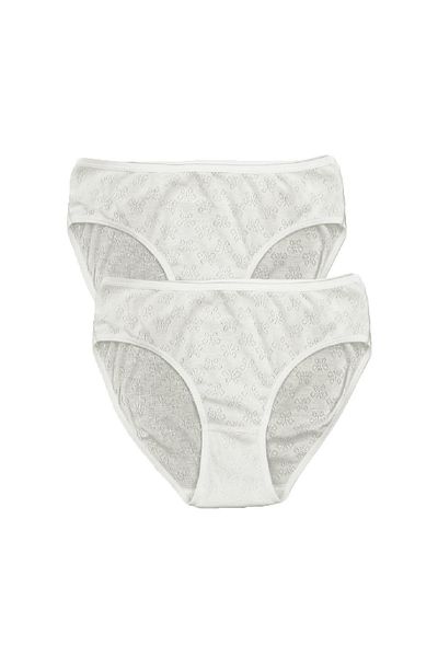 FSM1453 Women's Cotton Ribbed Normal Waist Slip Panties 2-Piece