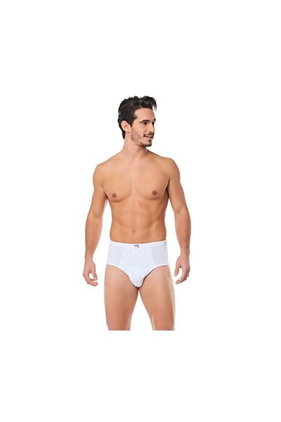 Seher Yıldızı Ανδρικό χτενισμένο βαμβακερό σλιπ 6 Pack Kom Slip (λευκό) 100% βαμβάκι