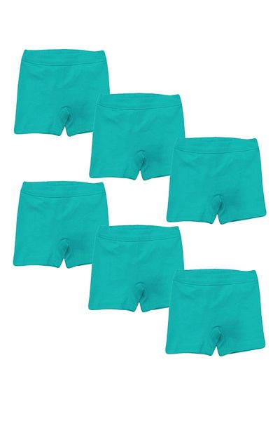 FSM1453 Girl's Cotton Colorful Lycra Boxer Panties 6-Piece -6102
