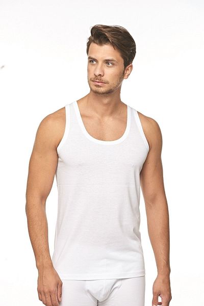 FSM1453 Men's Bamboo Cotton Classic White Undershirt