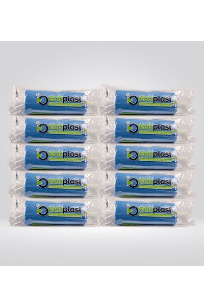 ECOPLAST Medium Size Garbage Bag Transparent 10 Pack (200 PCS) 55 X 60 Cm