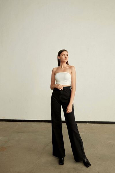 VATKALI Trägerloses Crop Bustier Weiß