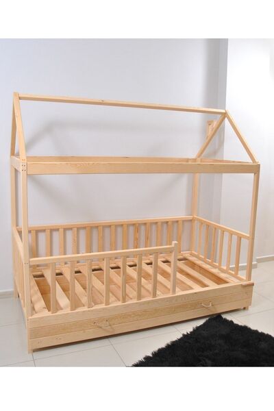 MiniWood Markaawm Montessori Çocuk Yatak Yavrulu Çekmeceli 90x190 Karyola