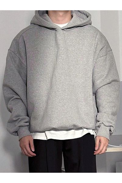 GENIUS STORE Ανδρικό φούτερ με κουκούλα Oversize - 3 Κλωστές