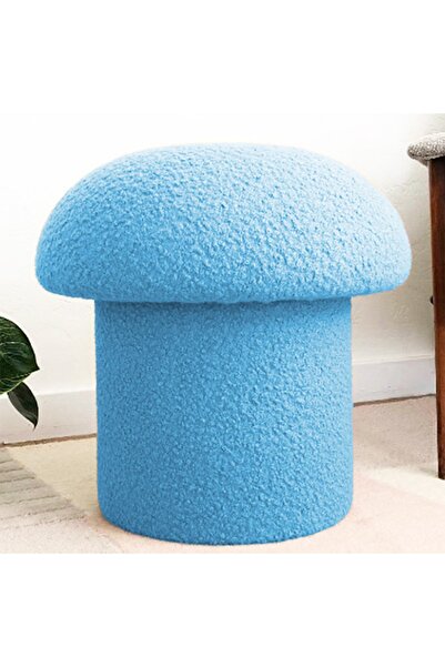 MiniWood Mantar Puf Mushroom Renkli Puf Teddy Kumaş Bench
