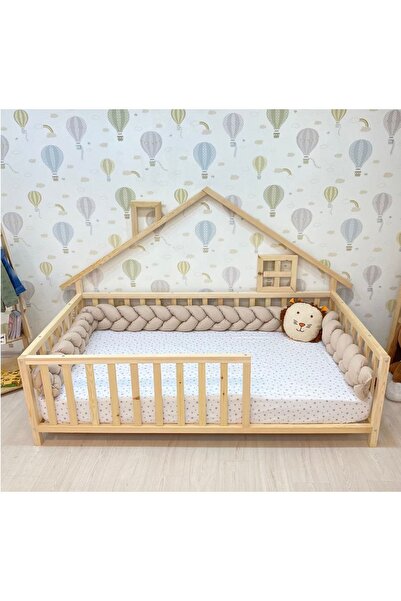 MiniWood Ahşap Karyola Bebek Montessori Karyola Çocuk Yatak Doğal Çam