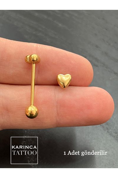 Karınca Piercing Heart Piercing High Quality Surgical Steel Tongue Piercing (Ant Tattoo)
