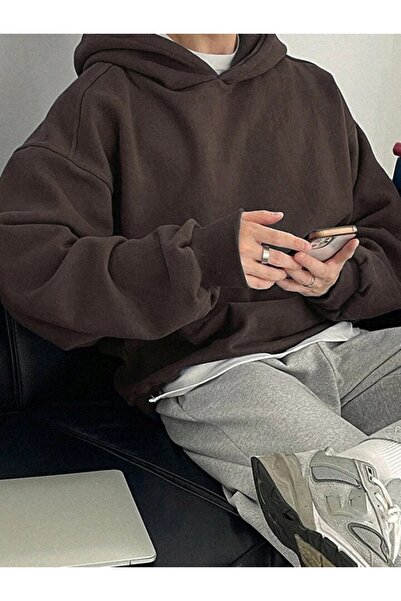 GENIUS STORE Ανδρικό φούτερ με κουκούλα Oversize - 3 Κλωστές