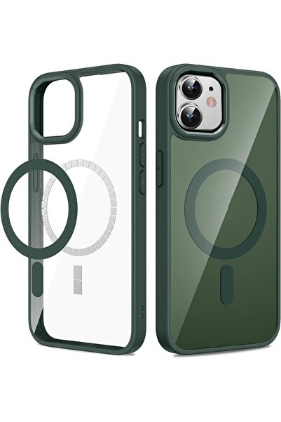 Powerfox حافظة Magsafe متوافقة مع هاتف iPhone 11 مع حافة ملونة للكاميرا وزر حساس